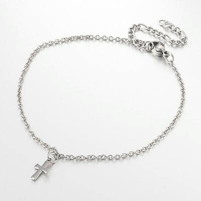 Tarnish Resistant Cross Stainless Steel Anklets