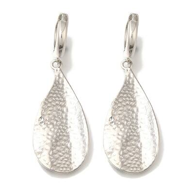 Rack Plating Leaf Brass Hoop Earrings