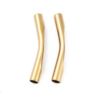 Ion Plating(IP) 202 Stainless Steel Curved Tube Beads