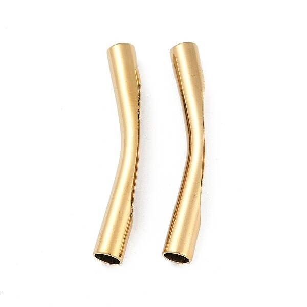 Ion Plating(IP) 202 Stainless Steel Curved Tube Beads