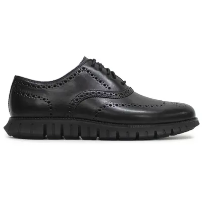 Cole Haan Zerogrand Remastered Wingtip Leather Men's Lace Up Shoes - Black Black - Size:US 10 Men