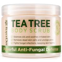 Tea Tree Body Scrub - 12oz Exfoliating: Extra Strength Pre-Body Wash for Athlete’s Foot, Jock Itch & Ringworm - Deep Cleans...