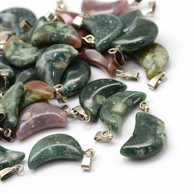 Moon Natural Indian Agate Pendants