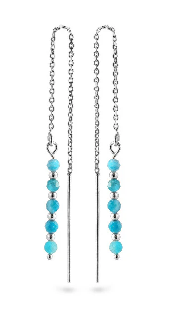 Again Jewelry Orecchini A Catena In Argento Con Apatite Ajkns001