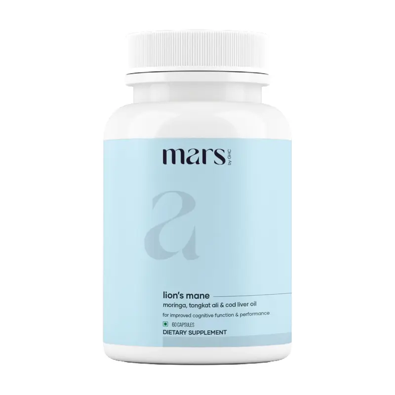 Mars Pure Lion's Mane Caps: 60 N, Powered with Moringa & Cod Liver Oil, Premium Extract for Mental Clarity, Fitness & Healthc...