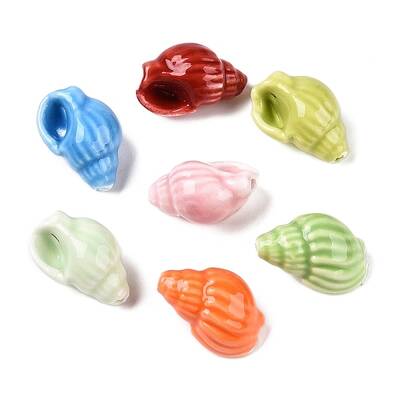 Handmade Printed Porcelain Beads Strand