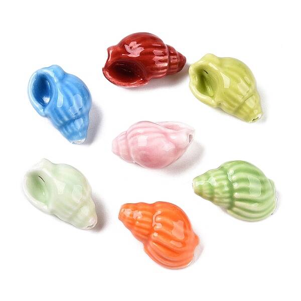 Handmade Printed Porcelain Beads Strand