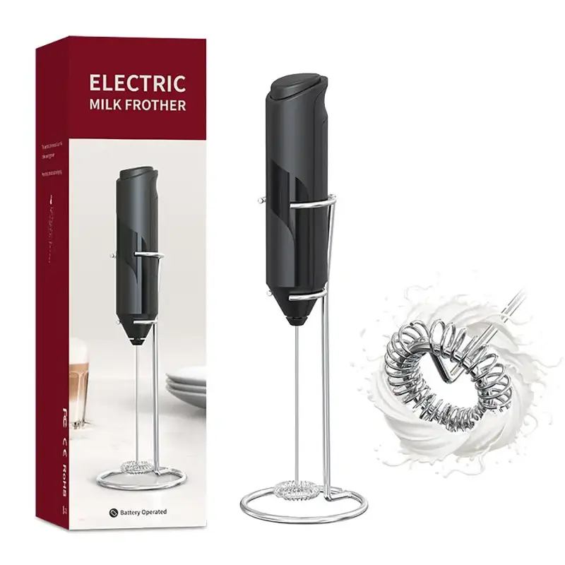 Electric Egg Beater, Handheld Blender with Stainless Steel Stand, Battery Required Coffee Milk Frother Without Battery