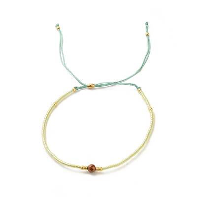 Bohemian Style Colorful Beaded Lucky Stone Couple Bracelet for Women
