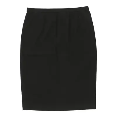 Miss V Valentino Pencil Skirt - 32W UK 12 Black Wool