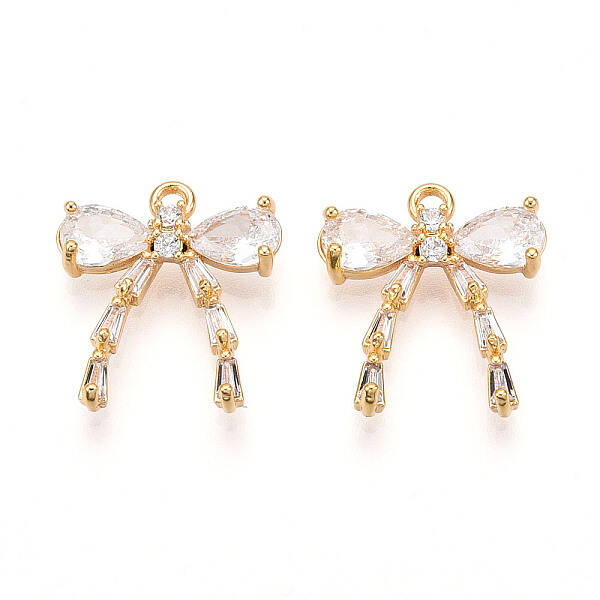 Brass Micro Pave Cubic Zirconia Pendants