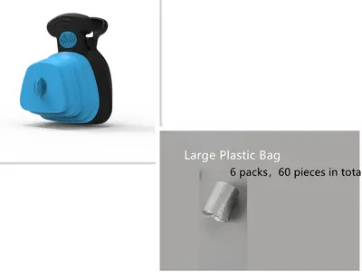 Pet Dog Poop Bag Dispenser Travel Foldable Poop Spoon | Color: Blue set | Size: Big