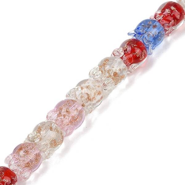 Gold Sand Lampwork Beads Strands
