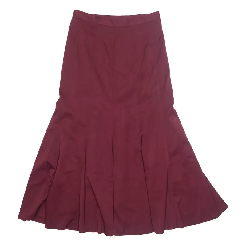 BPC Womens Flare Skirt Maroon Knee Length UK 10