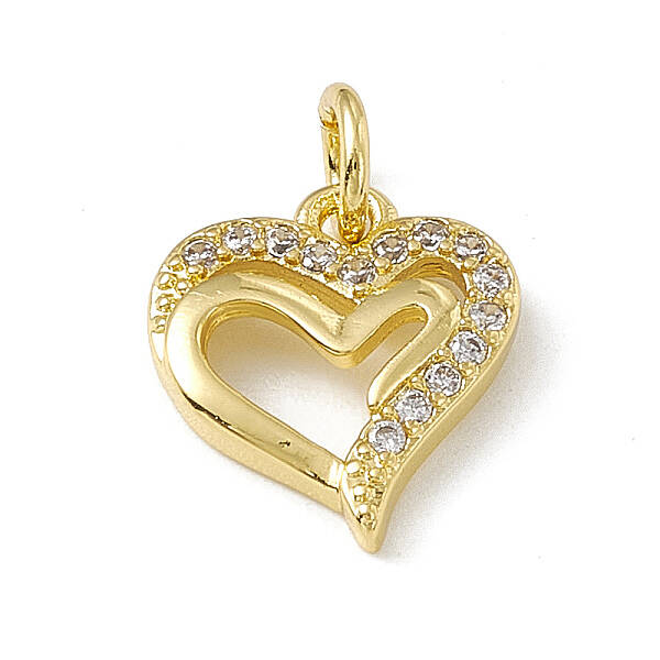 Brass Micro Pave Clear Cubic Zirconia Charms