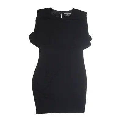 MALENE BIRGER Curve Ruched Pencil Dress Black Sleeveless Knee Length Womens UK 14
