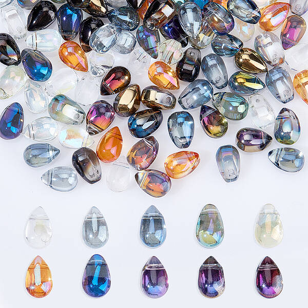 120Pcs 10 Colors Electroplate Glass Beads