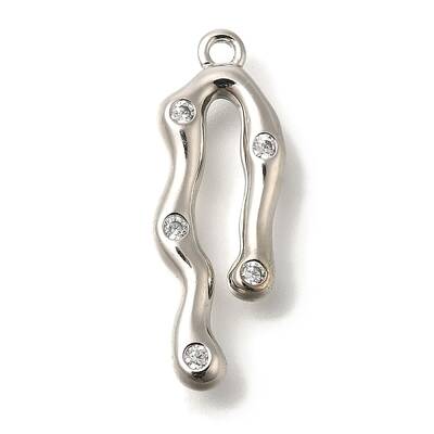 Brass Micro Pave Cubic Zirconia Pendants