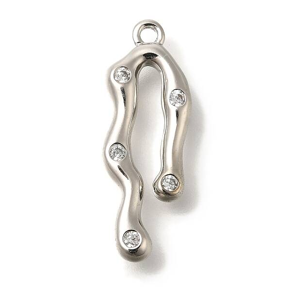Brass Micro Pave Cubic Zirconia Pendants