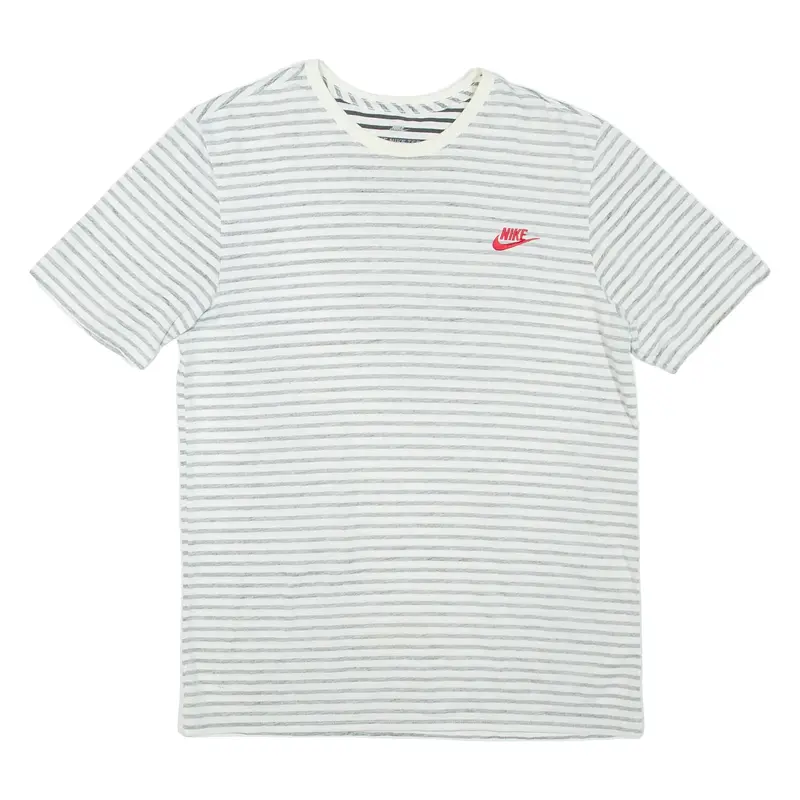 NIKE Striped Mens T-Shirt Grey M