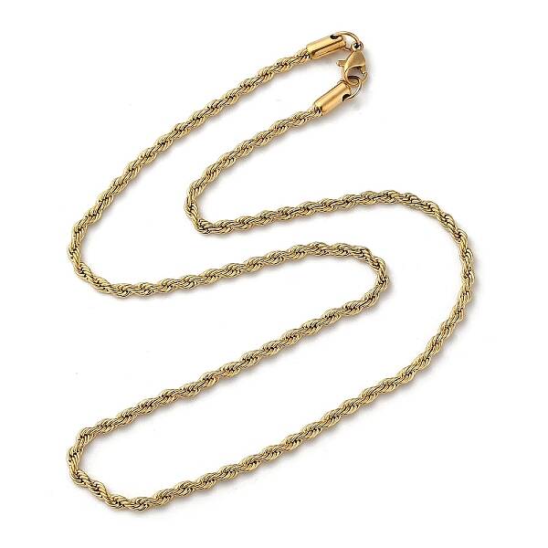 PVD Vacuum Plating 304 Stainless Steel Rope Chain Necklaces