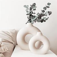 Ceramic Vase without Flower, 1/2/3 Counts/set Modern Design Unique Round Shaped Vase, Home Interior Decor Supplies for Livin...