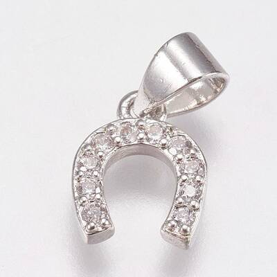 Brass Micro Pave Cubic Zirconia Charms