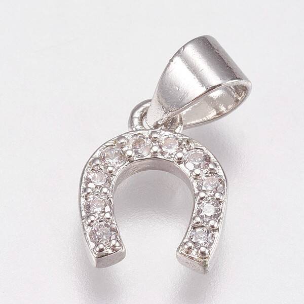 Brass Micro Pave Cubic Zirconia Charms
