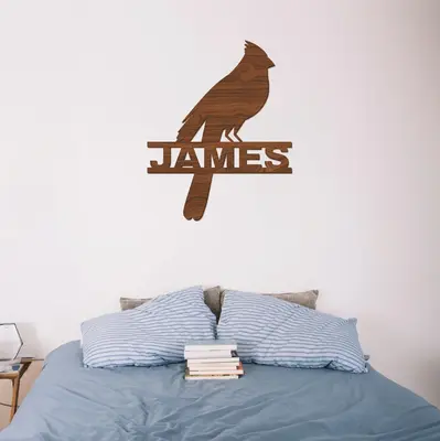 Cardinal Memorial Wood Name Sign