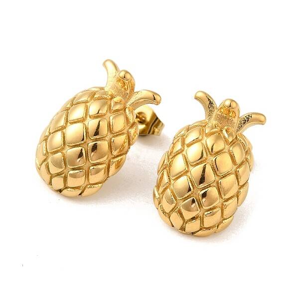 Pineapple 304 Stainless Steel Stud Earrings for Women