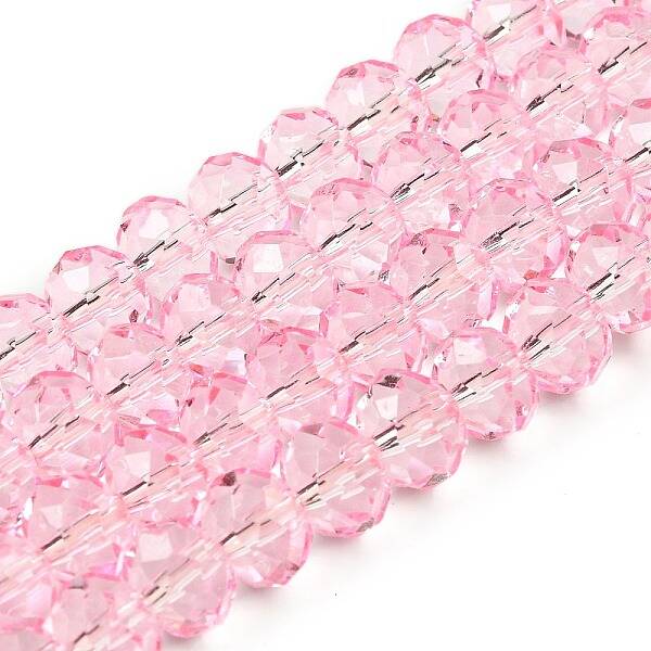 Transparent Baking Paint Glass Beads Strands