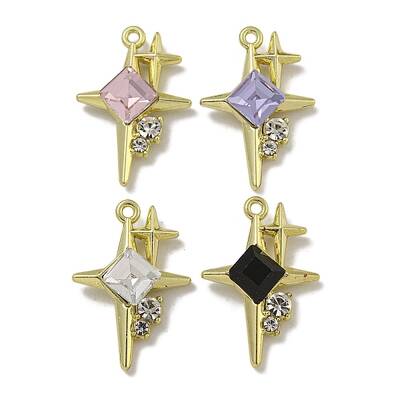Rack Plating Alloy Rhinestone Pendants