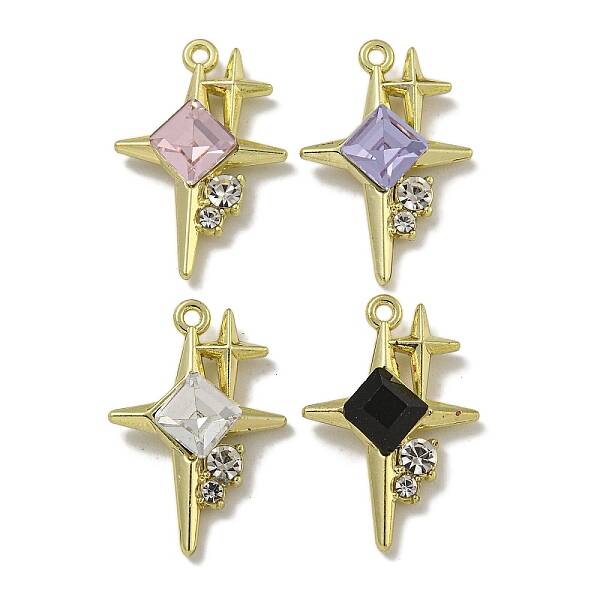 Rack Plating Alloy Rhinestone Pendants