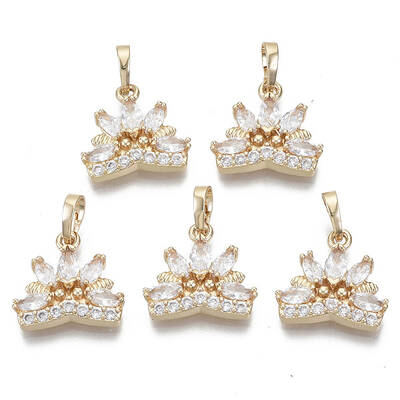 Brass Micro Cubic Zirconia Charms