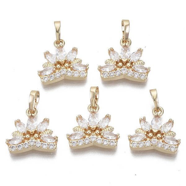 Brass Micro Cubic Zirconia Charms