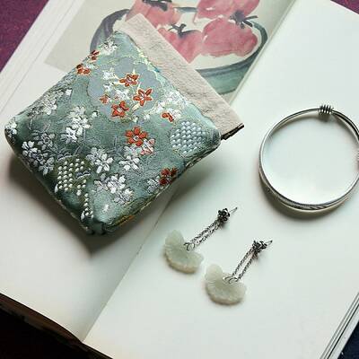 Rectangle Chinese Style Cloth Jewelry Gift Bags