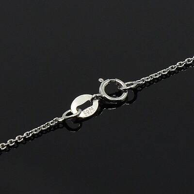 Anti-Tarnish Trendy Unisex Rhodium Plated 925 Sterling Silver Cable Chains Necklaces