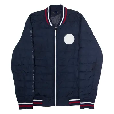 MICHAEL KORS Padded Mens Biker Jacket Blue L