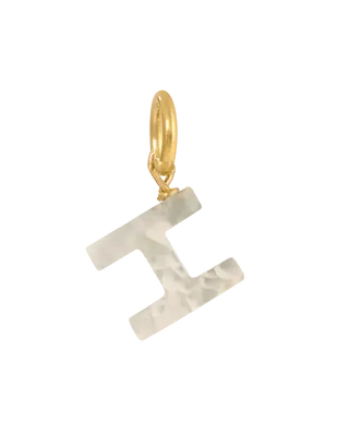 MOP Letter Charm | Metal Color: Gold | Letter: H