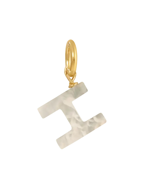 MOP Letter Charm | Metal Color: Gold | Letter: H