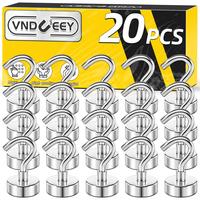 20-Pack Heavy Duty Magnetic Hooks - 25LB Strength for Kitchen Garage Office Cruise Fridge Hanging