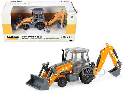 Case 580 Super N WT Backhoe Loader Orange and Gray \