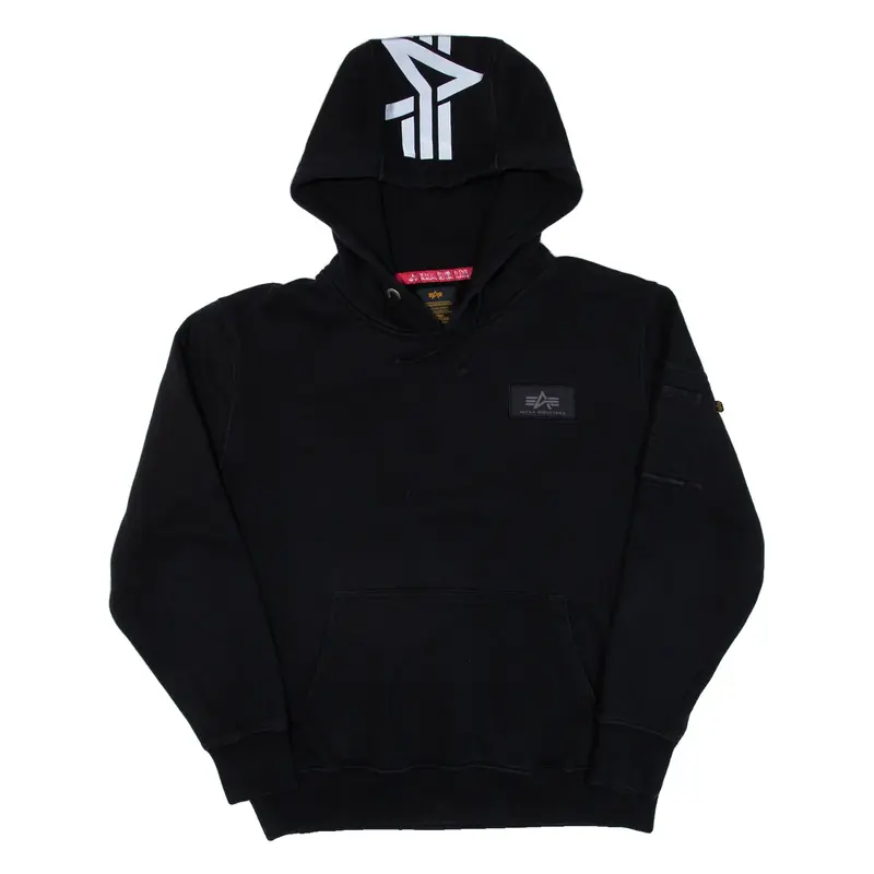 ALPHA INDUSTRIES Mens Black Hoodie L