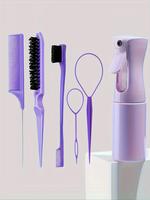New Hair Styling Comb Set, Hair Styling Tool Set, Including Hair Comb, Spray Bottle, Eyebrow Brush, Rat Tail Comb, Hair Brush...