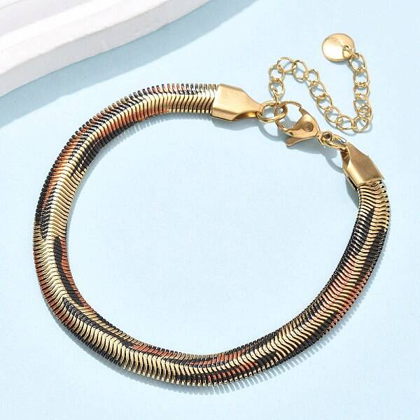 304 Stainless Steel Snake Chain Bracelets for Women
