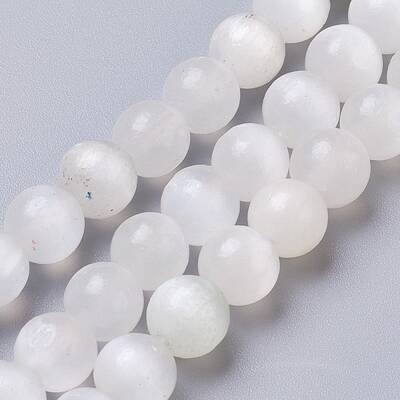 Natural Selenite Beads Strands