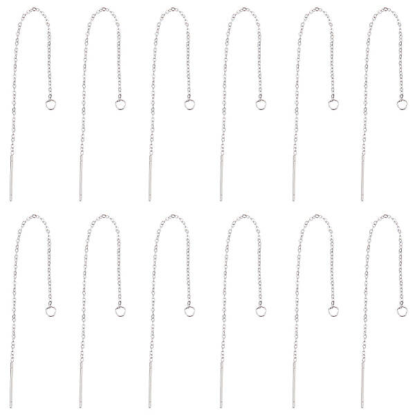 30 Pairs 304 Stainless Steel Chain Stud Earring Findings