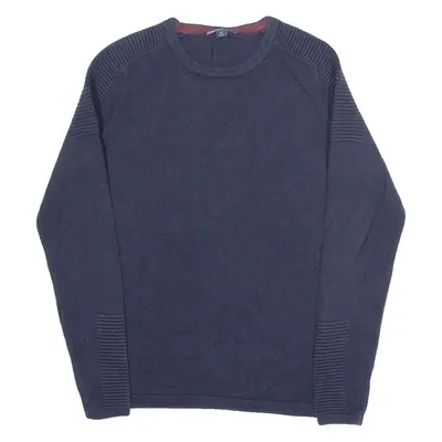 TOMMY HILFIGER Mens Jumper Blue Tight Knit S