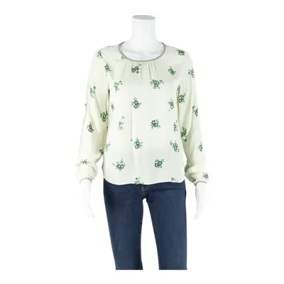 MARC O'POLO Womens Printed Top Beige Long Sleeve Floral M