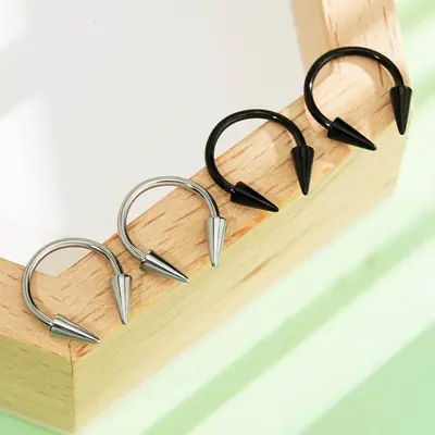 4PCS Spike Ends Septum Ring - 8mm